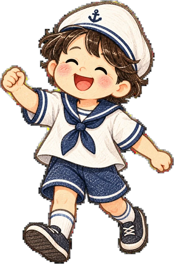 주먹을 들고 신나게 걷는 파시네 아이 그림